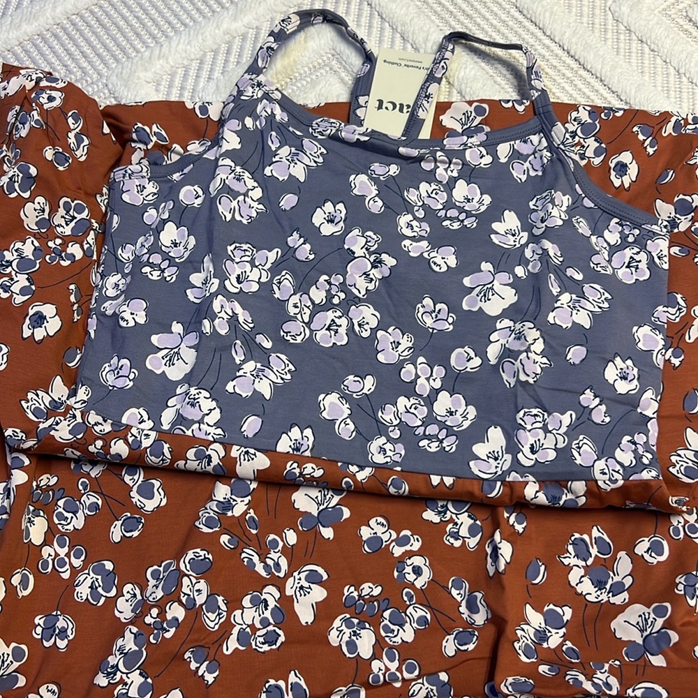 PACT - Fit & Flare Tie-Back Dress - French Navy Shoreline Floral